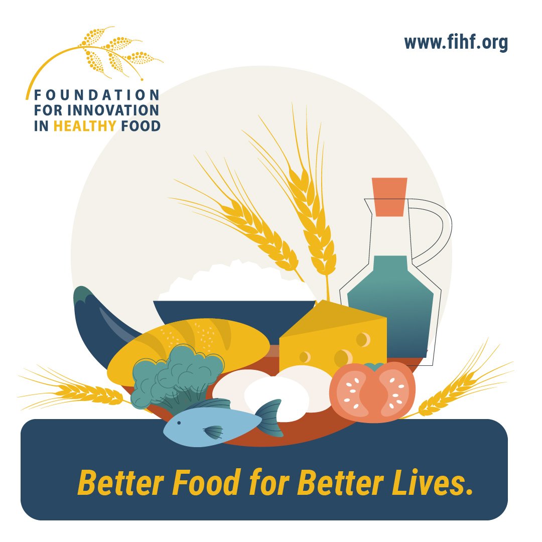 Illustrated shopping bag filled with healthy food and FIHF tagline — “Better Food for Better Lives”